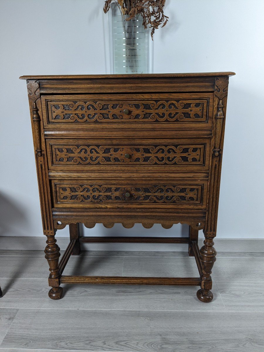 Belgian Commode With Three Drawers 19th Century