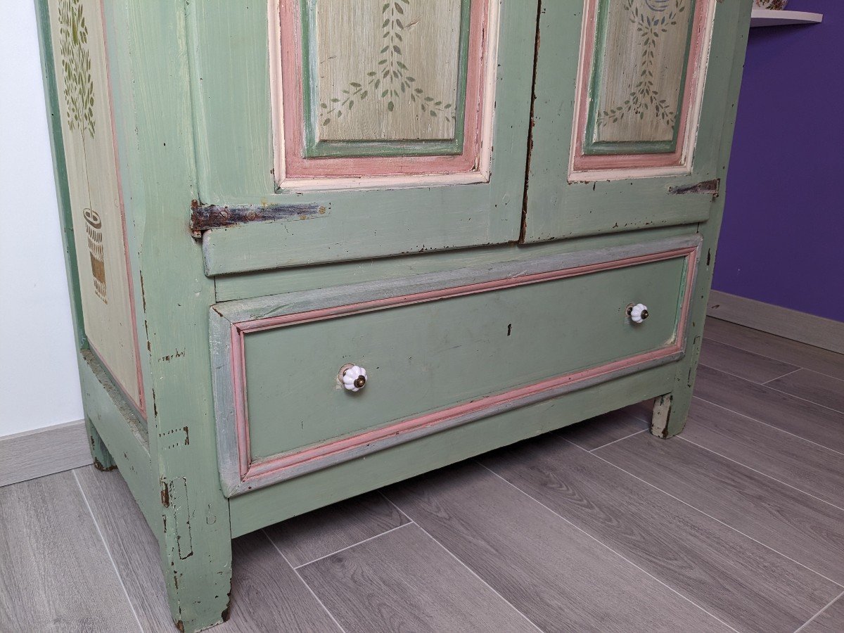 Armoire De Chambre En Bois Peint XIXème-photo-4