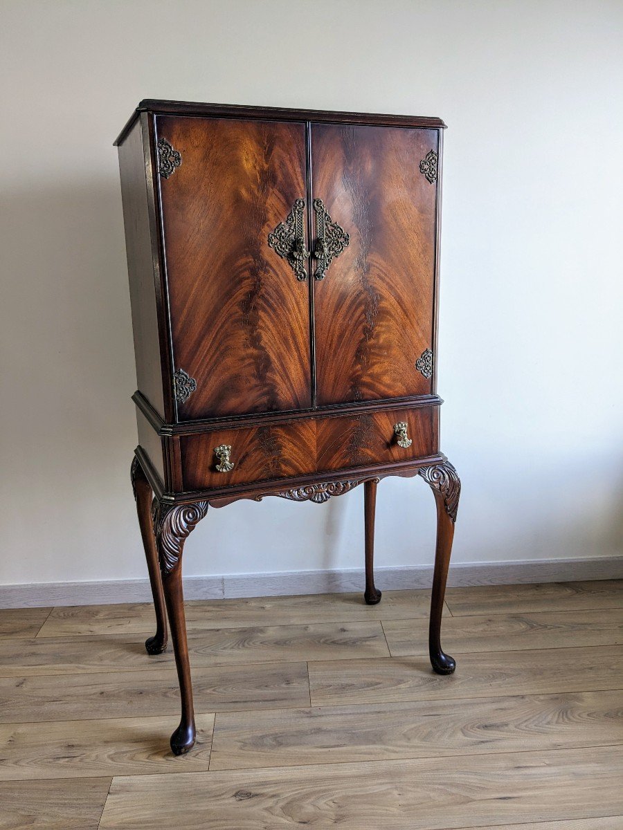 English Chippendale Style Cabinet In Solid Mahogany By Burton Reproductions Limited