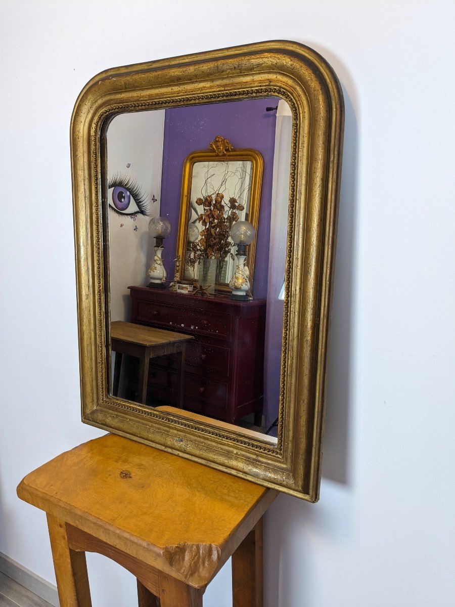 Louis Philippe Period Mirror Golden 78 X 60 Cm-photo-3