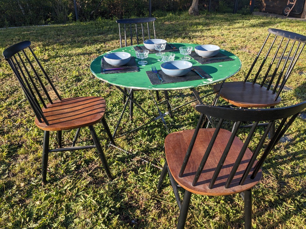 Table De Jardin Pliante Vintage Verte-photo-2
