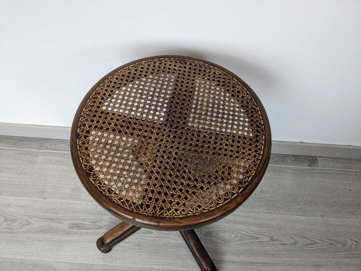 Caned Piano Stool By Jacob & Josef Kohn 19th Century-photo-7