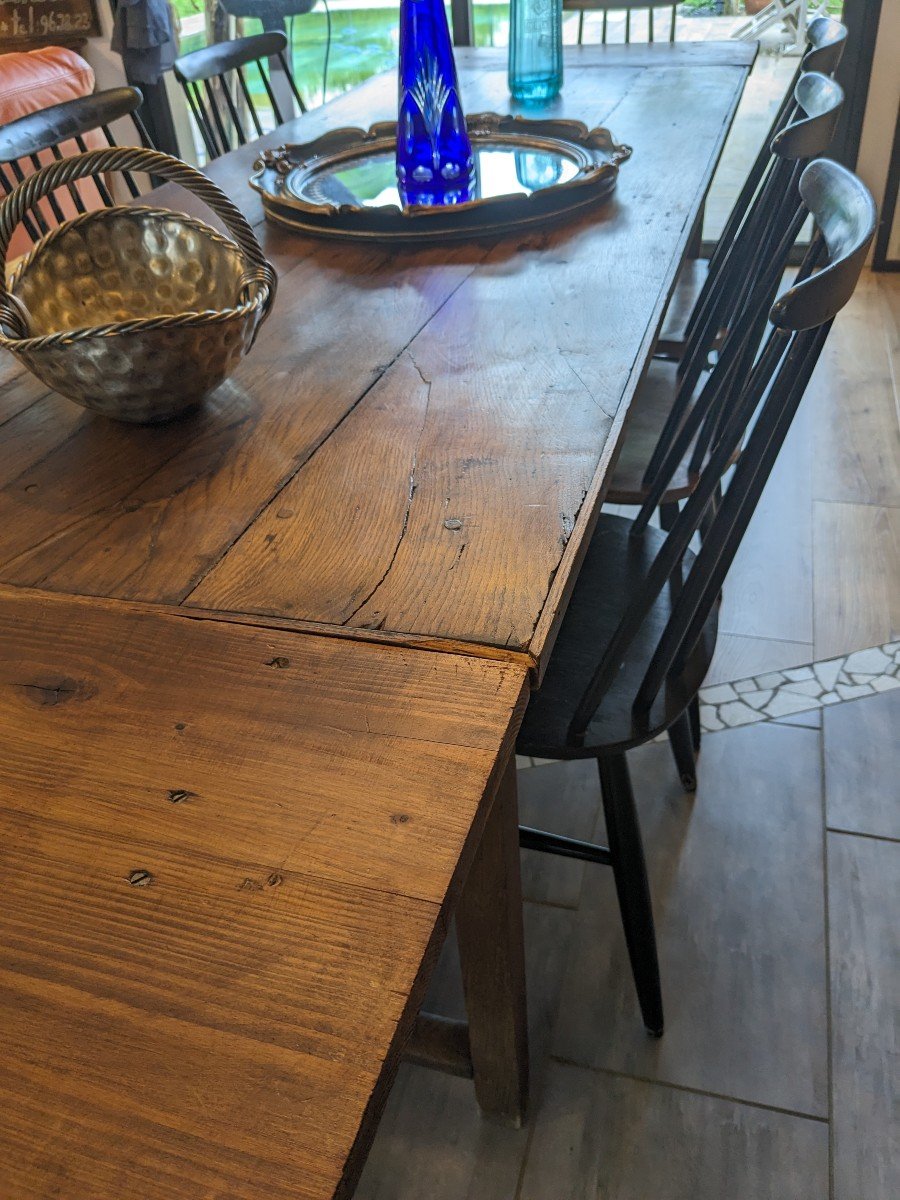 Table De Ferme En Bois Fruitier + Rallonges 240cm-photo-4