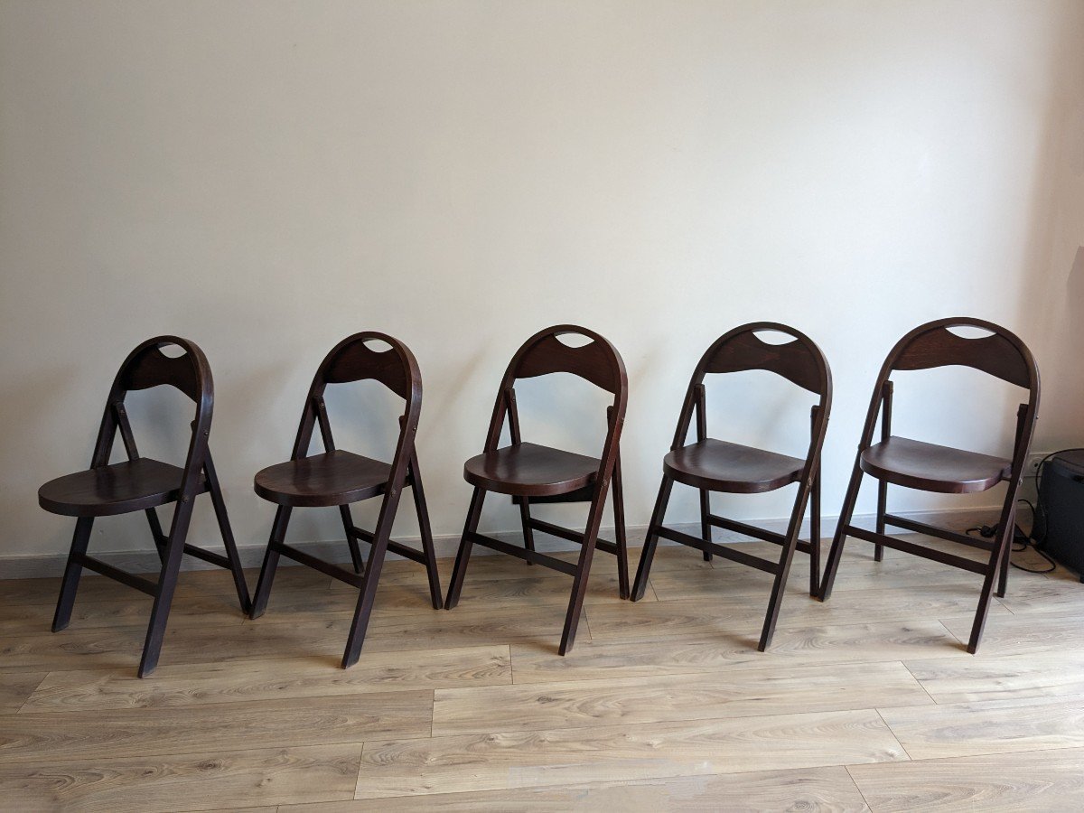 Set De 5 Chaises Pliantes B751 Par Thonet-photo-2