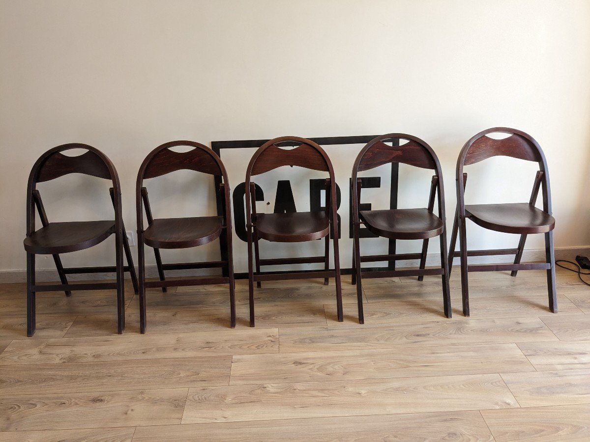 Set De 5 Chaises Pliantes B751 Par Thonet-photo-4