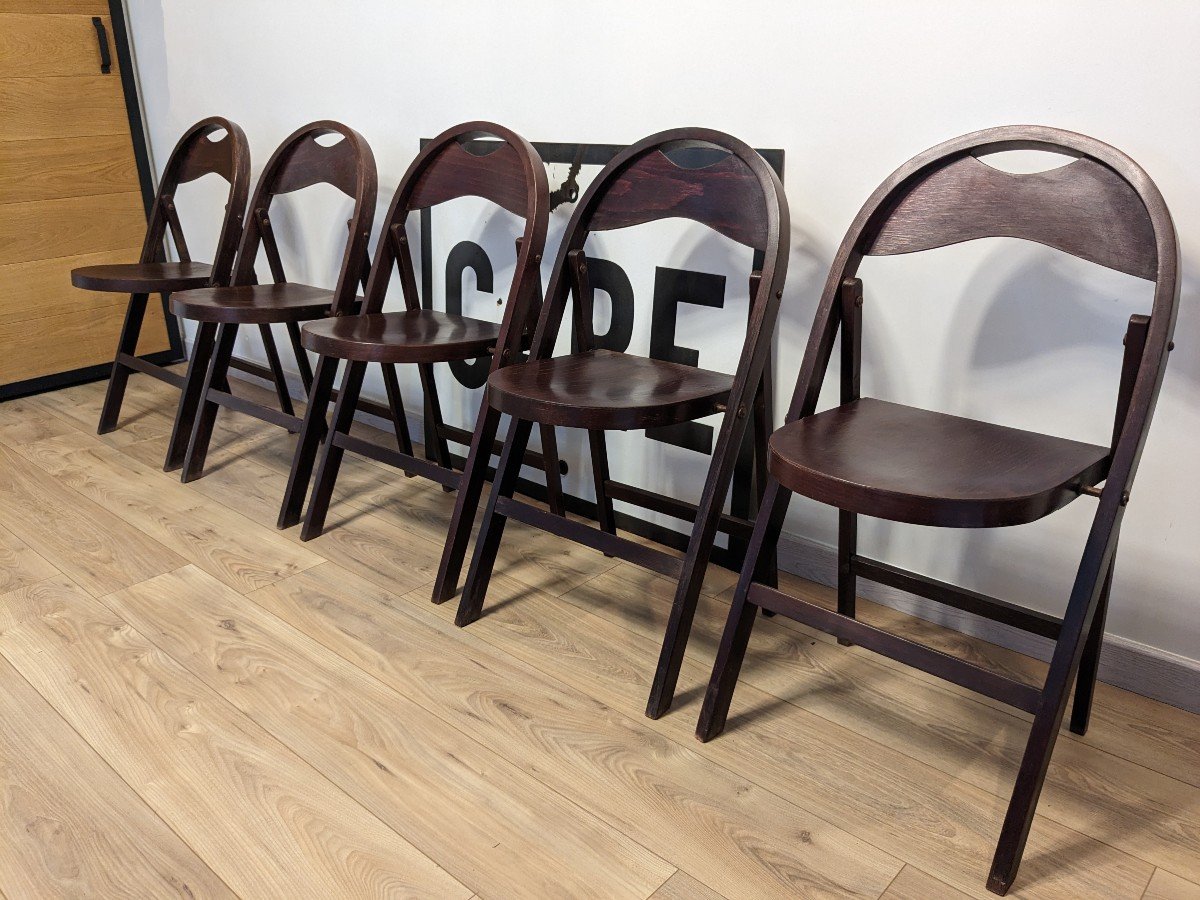 Set De 5 Chaises Pliantes B751 Par Thonet-photo-1