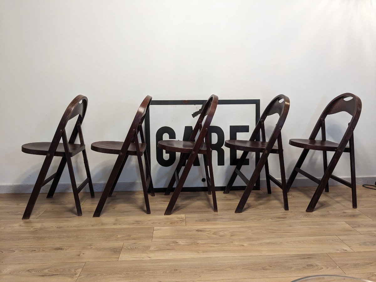 Set De 5 Chaises Pliantes B751 Par Thonet-photo-4
