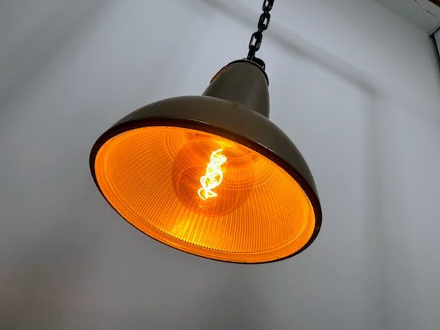 Suspension Vintage Industrielle Holophane-photo-2