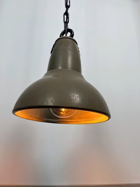 Suspension Vintage Industrielle Holophane-photo-3