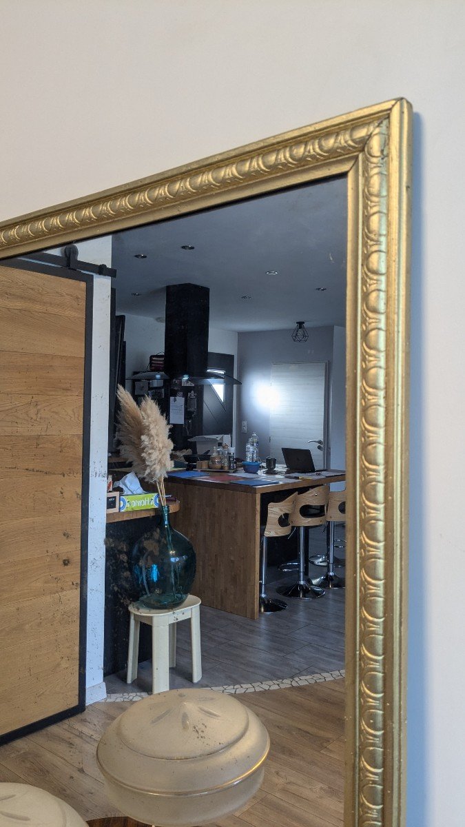 Grand Miroir En Bois Doré 78 X 96 Cm-photo-6