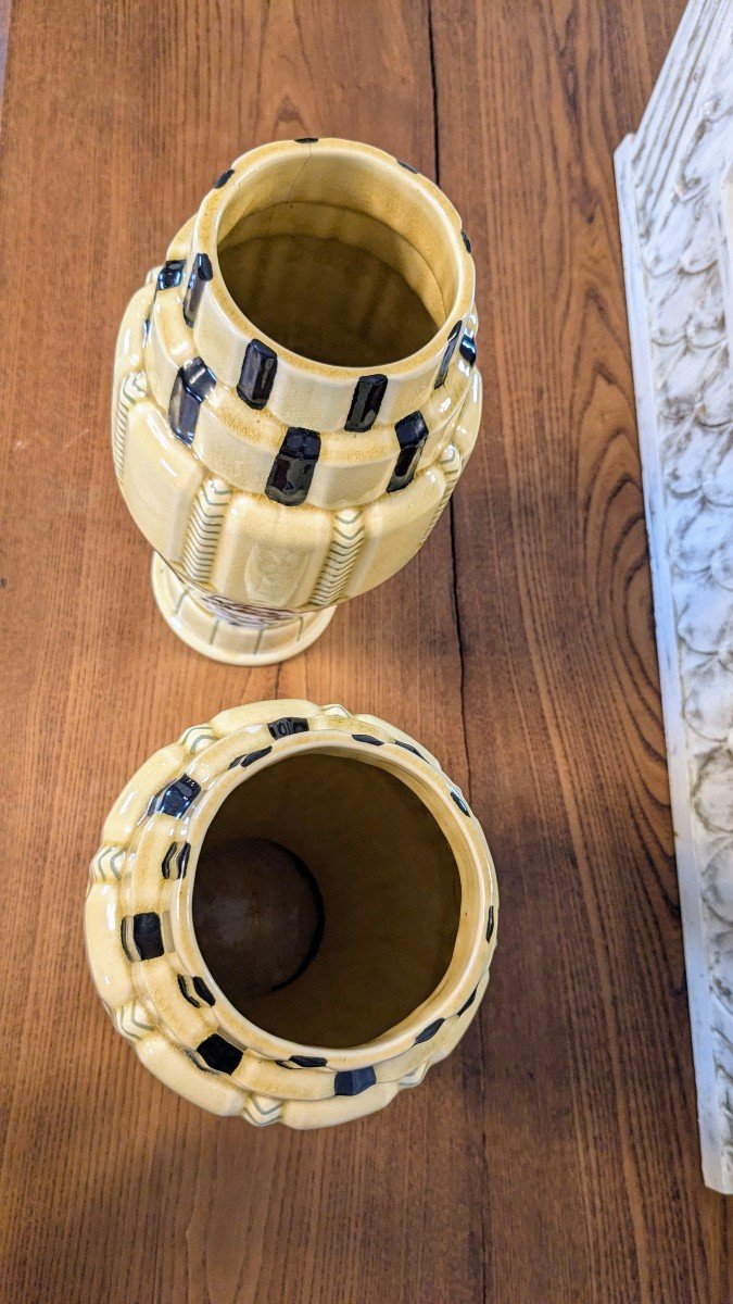 Paire De Vases Art Deco De La Manufacture d'Orchies-photo-7