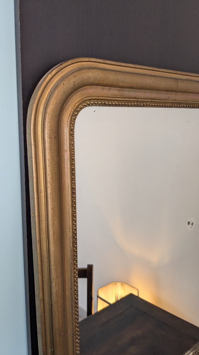 Miroir d'époque Louis Philippe Doré 87 X 66 Cm-photo-4