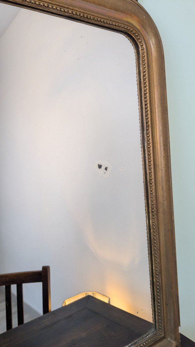 Miroir d'époque Louis Philippe Doré 87 X 66 Cm-photo-5