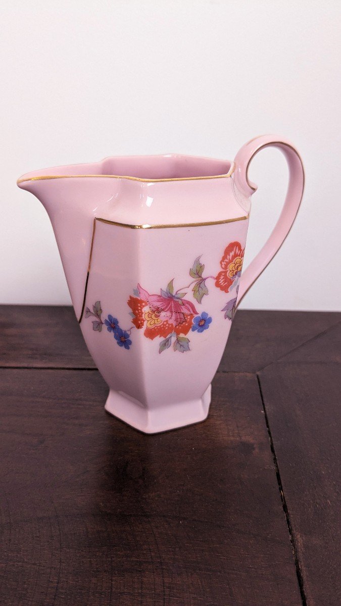 Service à Café En Porcelaine Rose 27 Pièces Art Deco Par Epiag Tchécoslovaquie-photo-8