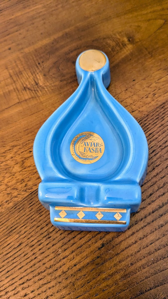 Ancien Cendrier Caviar Kaspia Paris-photo-2