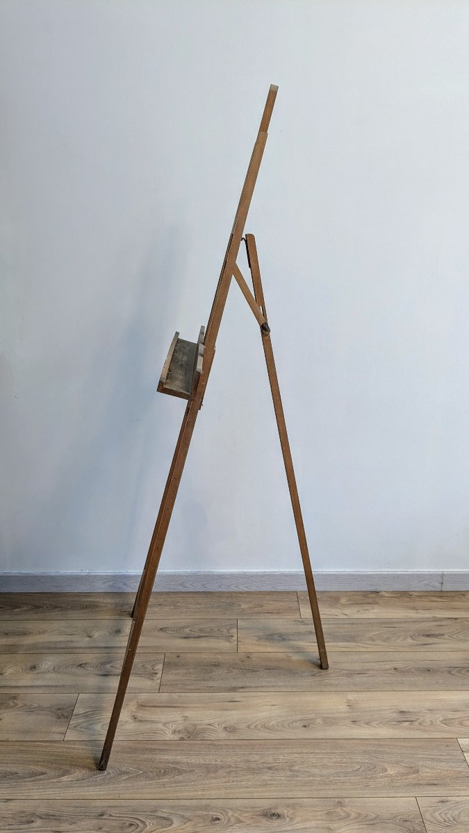 Antique Adjustable Wooden Painter's Easel-photo-1