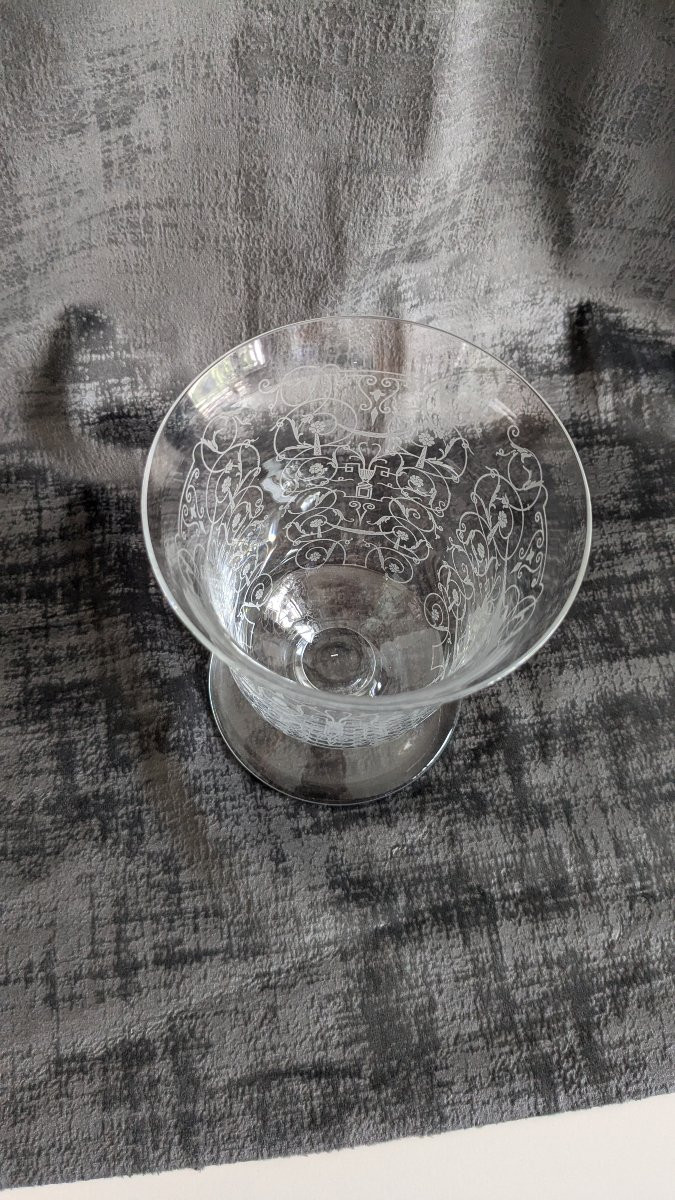 Vase art deco en cristal de Baccarat, modèle Michelangelo-photo-3
