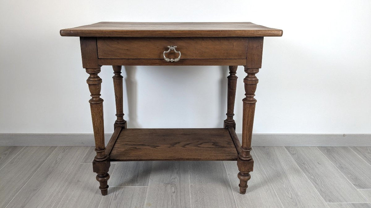 Napoleon III Style Writing Table, Solid Oak, 20th Century-photo-2