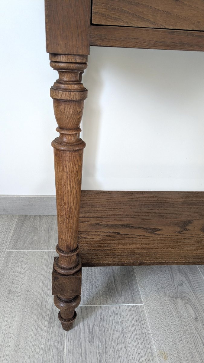 Napoleon III Style Writing Table, Solid Oak, 20th Century-photo-3