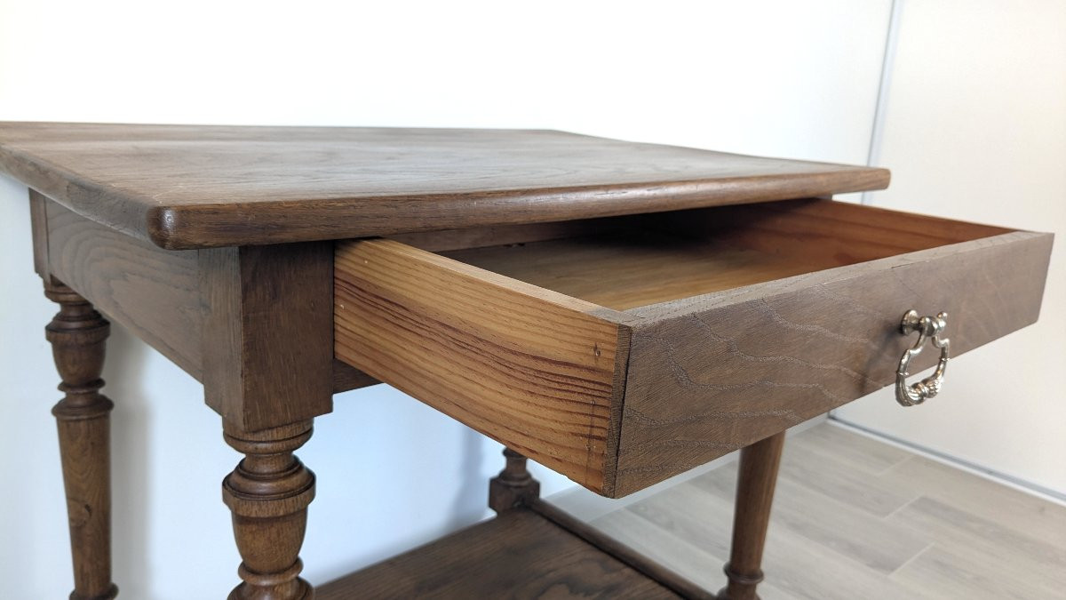 Napoleon III Style Writing Table, Solid Oak, 20th Century-photo-5