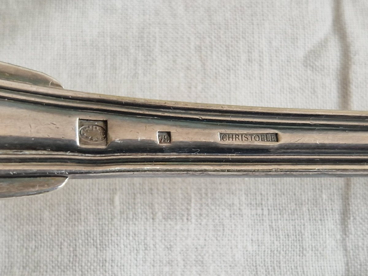 Christofle – "violonné Au Filet" Flatware Set – Refined Silver-plated Service-photo-5