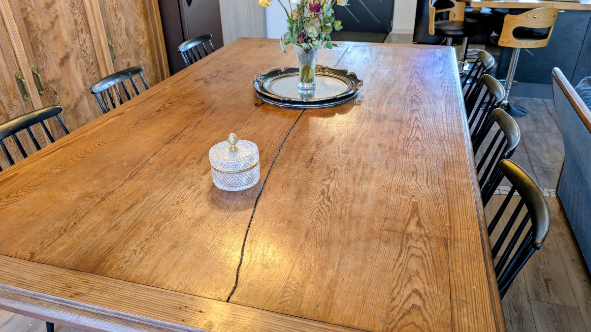 Table de campagne en pitchpin 230×140 cm – noblesse rustique et format hors norme-photo-7