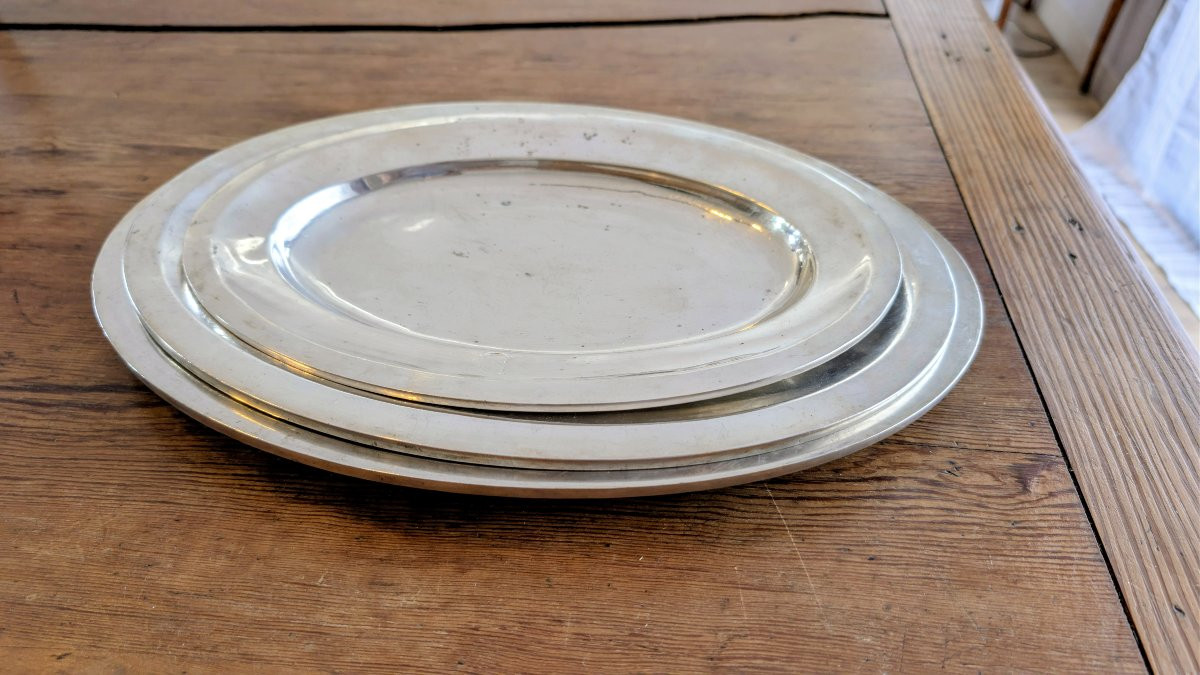 Set Of Three Christofle Silver-plated Dishes – French Silversmith-photo-4