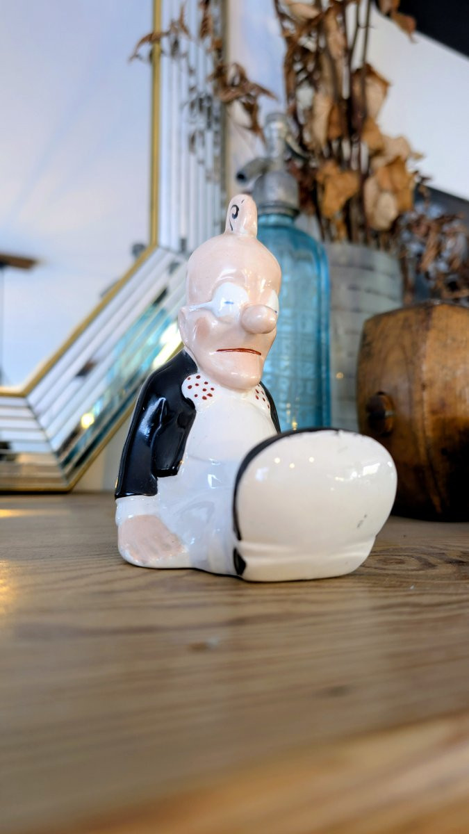 Tirelire en faïence Sarreguemines représentant le Professeur Nimbus-photo-3