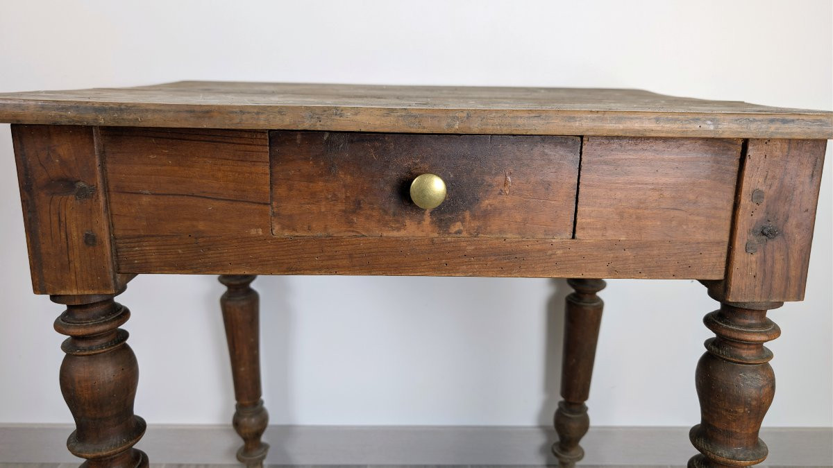 Table à écrire Napoléon III en bois, travail du XIXe siècle-photo-8