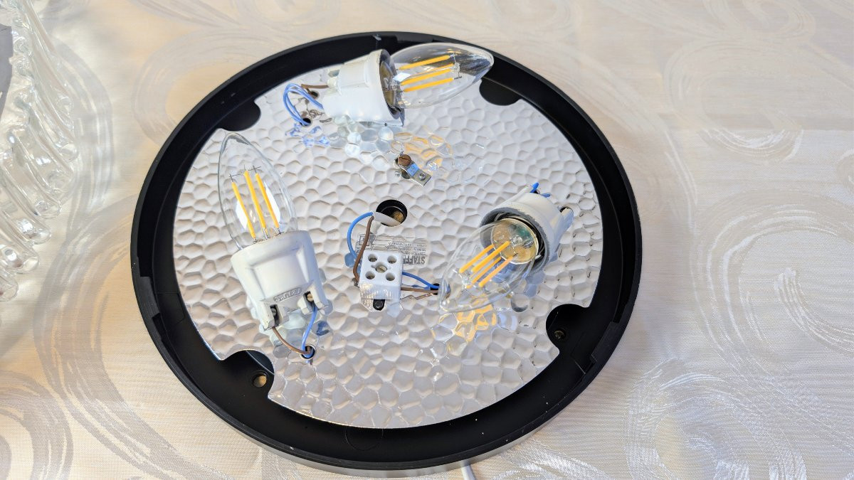 Space Age Ceiling Light In Bubbled Glass By Staff Leuchten, Germany, 1960s-photo-6