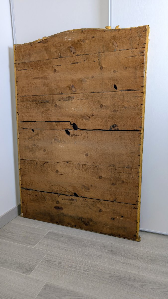 Early 20th Century Art Nouveau Carved And Gilded Wood Mirror - 90 X 128 Cm - Floral Decoration -photo-8