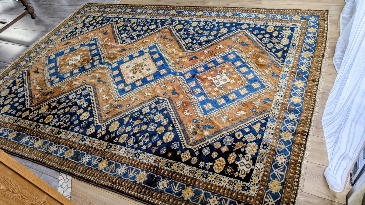 Large Hand-knotted Shiraz Persian Tribal Rug In Wool, 300 X 220 Cm-photo-2
