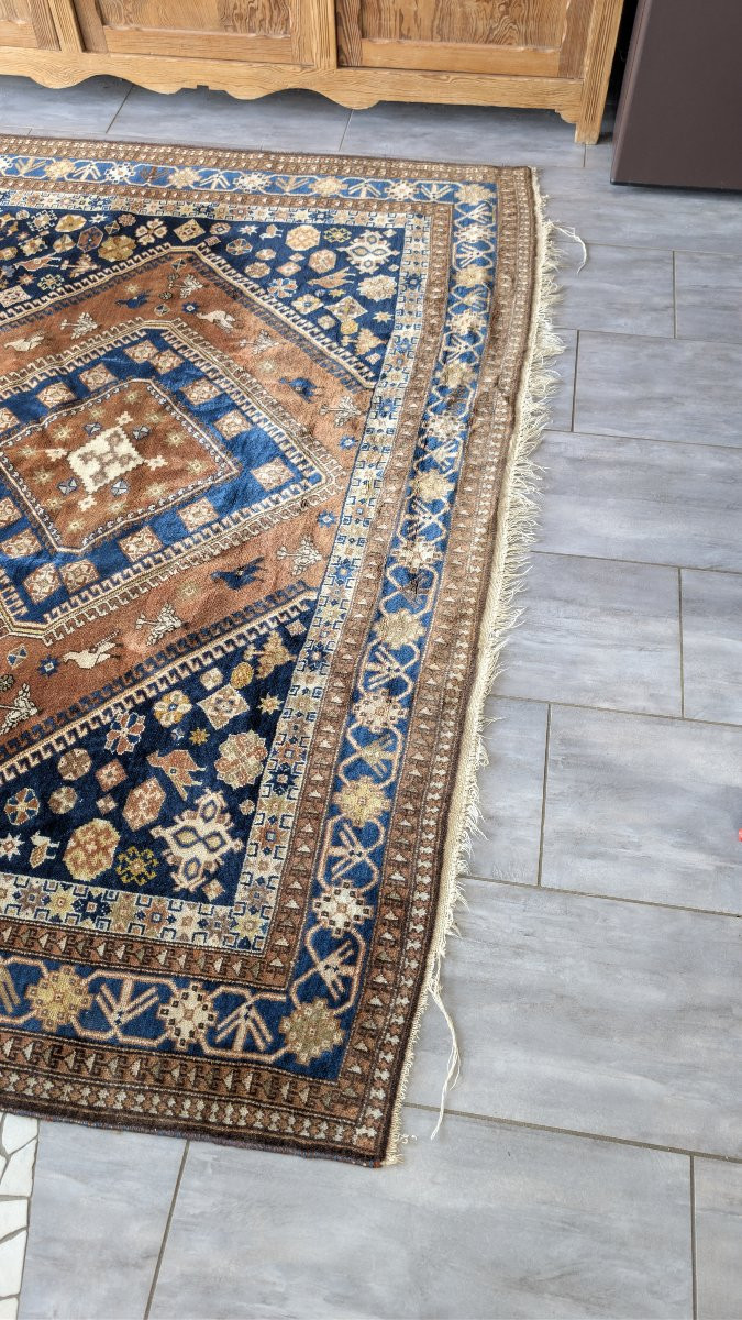 Large Hand-knotted Shiraz Persian Tribal Rug In Wool, 300 X 220 Cm-photo-3