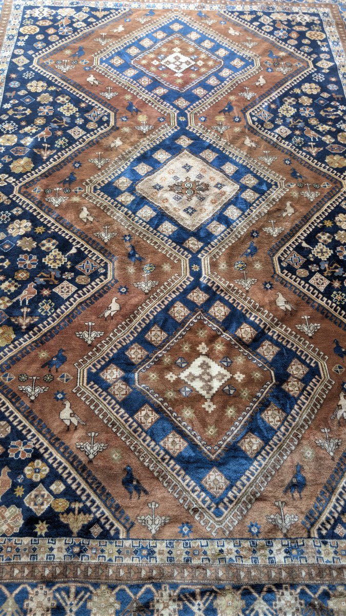 Large Hand-knotted Shiraz Persian Tribal Rug In Wool, 300 X 220 Cm-photo-4
