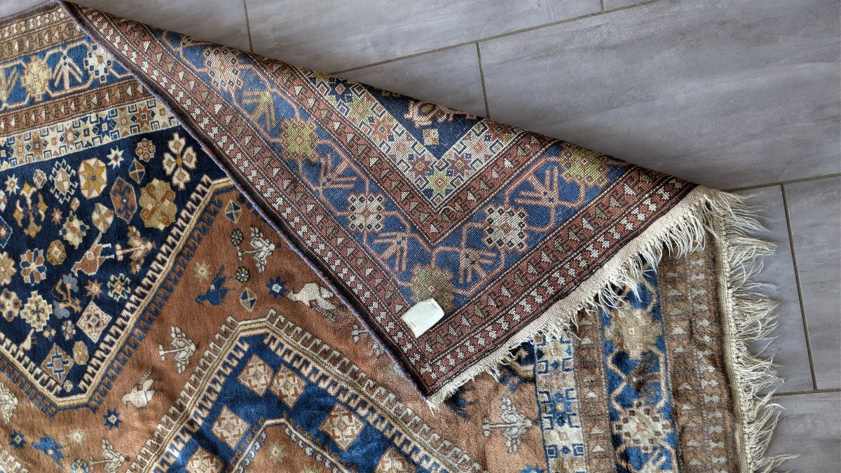 Large Hand-knotted Shiraz Persian Tribal Rug In Wool, 300 X 220 Cm-photo-5