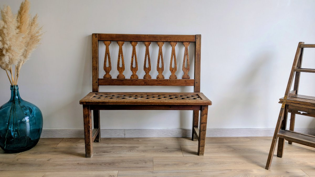 Antique Church Pew Made Of Pitch Pine, Traditional Rustic Furniture-photo-2
