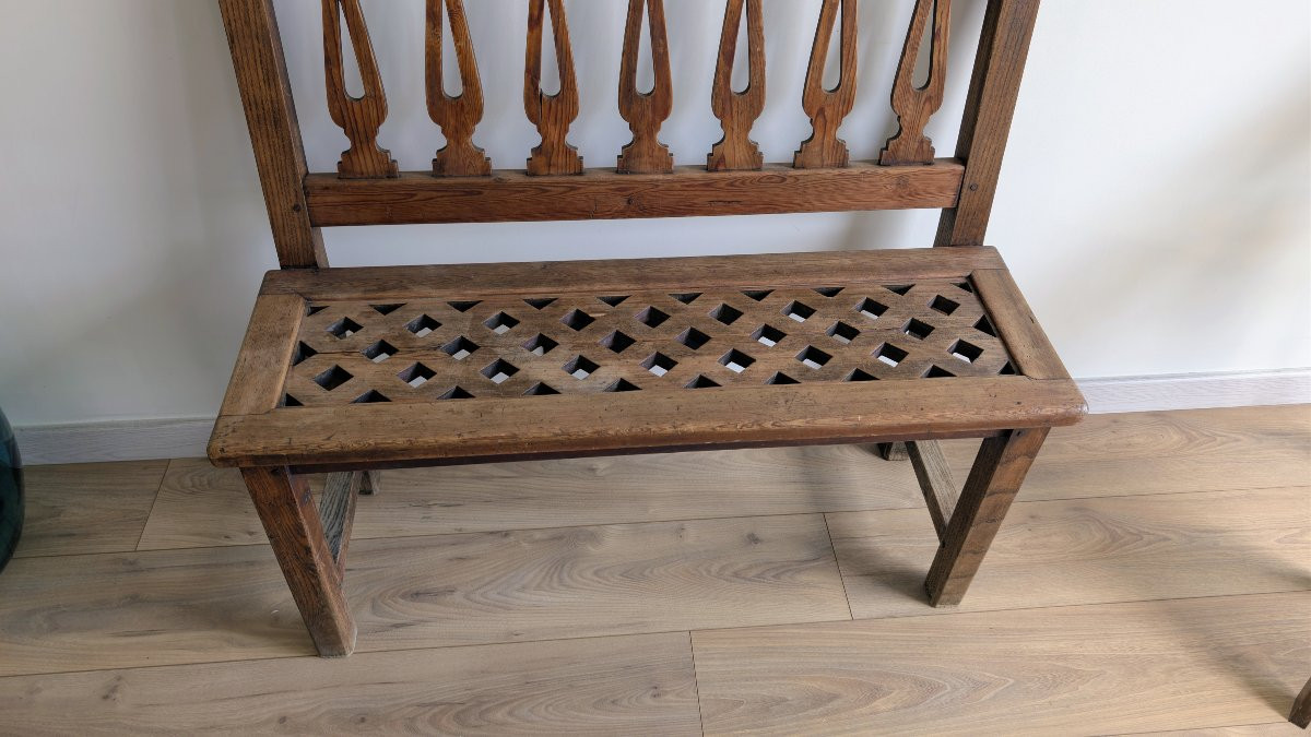 Antique Church Pew Made Of Pitch Pine, Traditional Rustic Furniture-photo-2