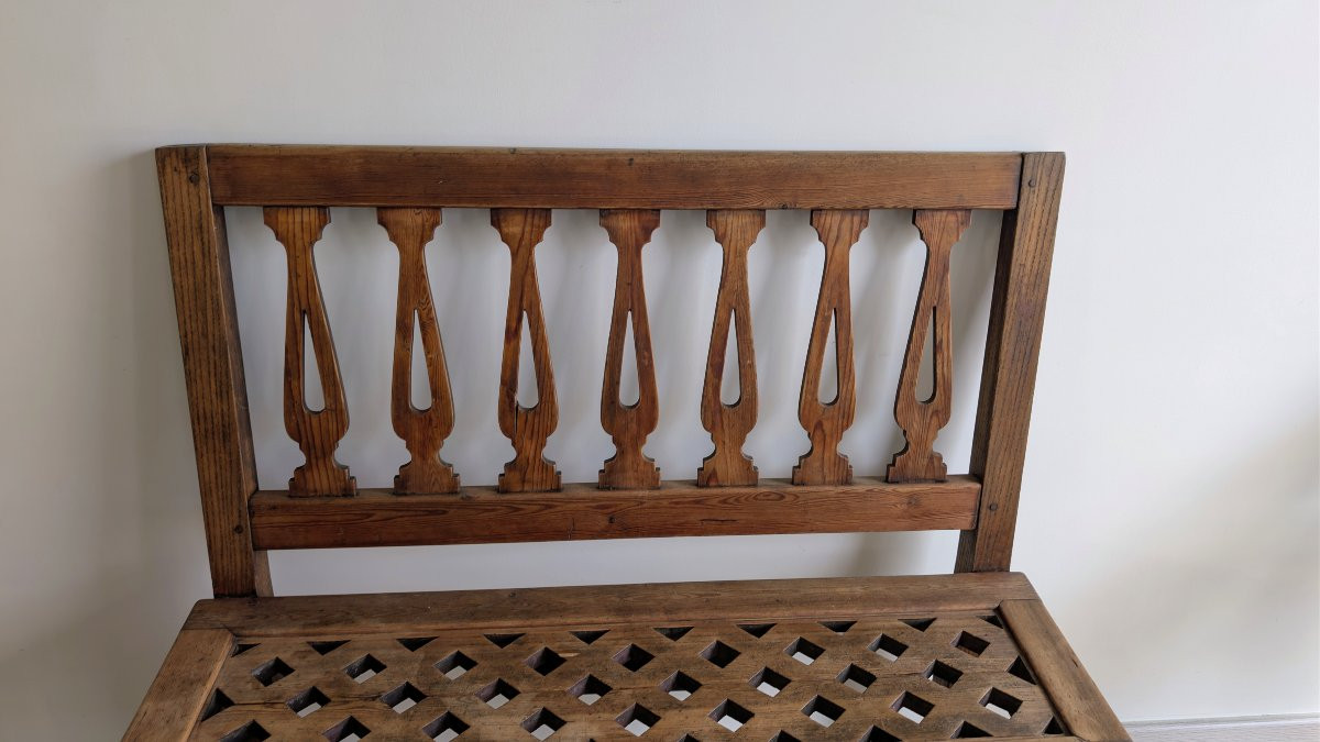 Antique Church Pew Made Of Pitch Pine, Traditional Rustic Furniture-photo-3
