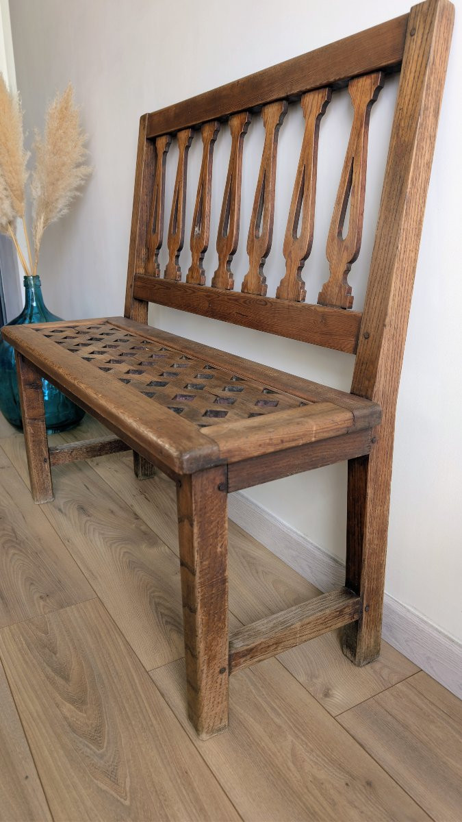 Antique Church Pew Made Of Pitch Pine, Traditional Rustic Furniture-photo-5