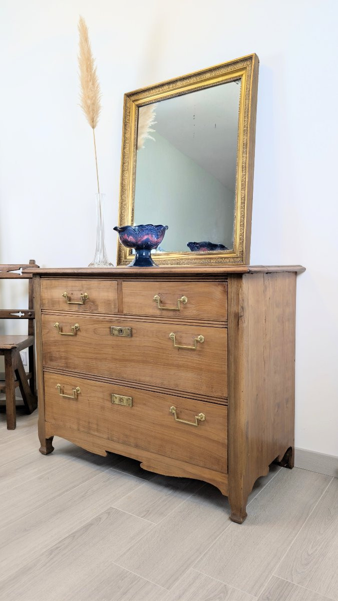 Miroir du XIXᵉ siècle à cadre doré sculpté 82 x 66 cm-photo-3