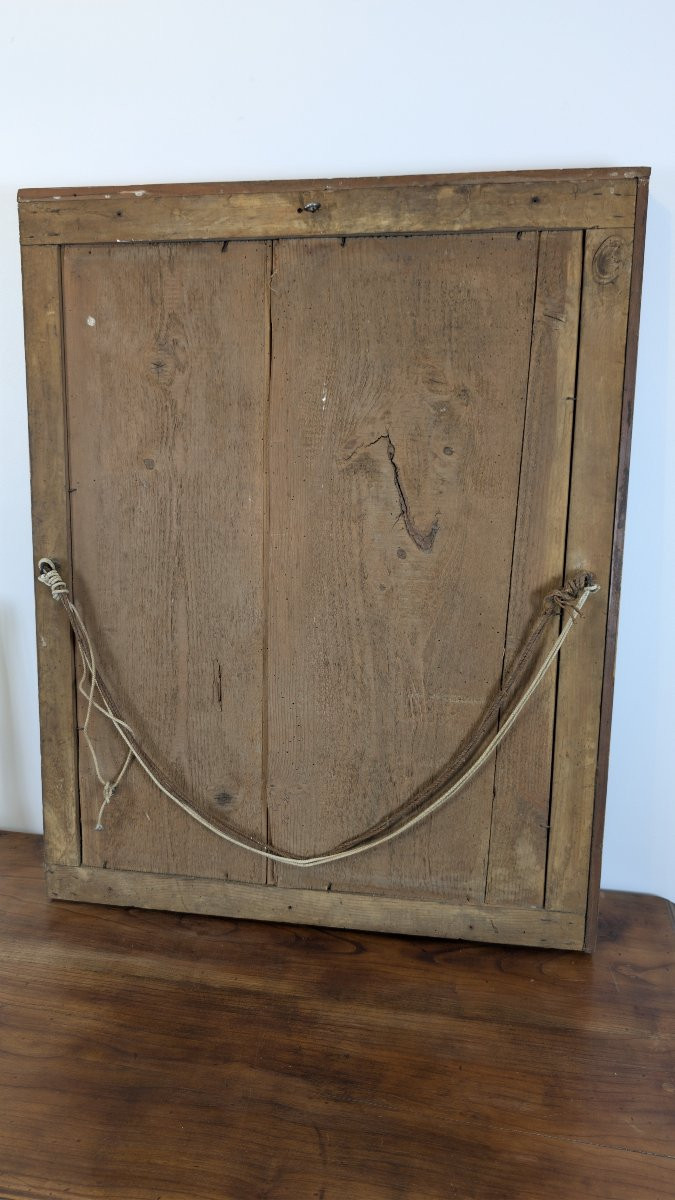 Miroir du XIXᵉ siècle à cadre doré sculpté 82 x 66 cm-photo-8