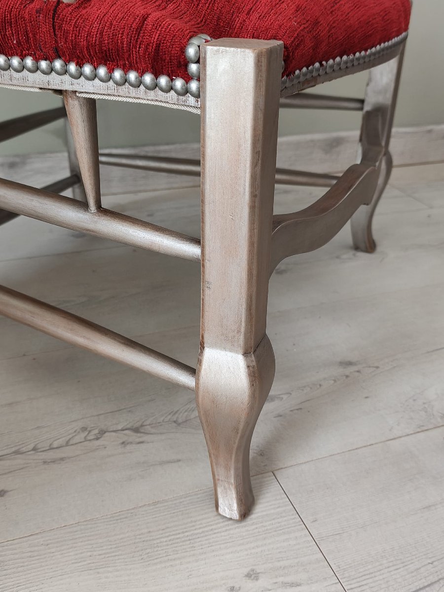 Pair Of Louis XV Style Cabriolet Armchairs, Japonisme Style-photo-2