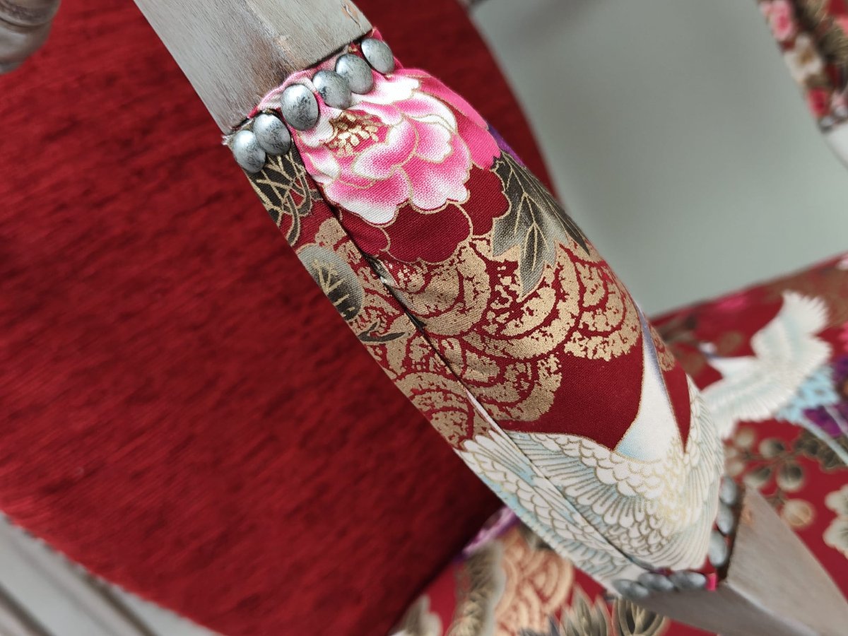 Pair Of Louis XV Style Cabriolet Armchairs, Japonisme Style-photo-7