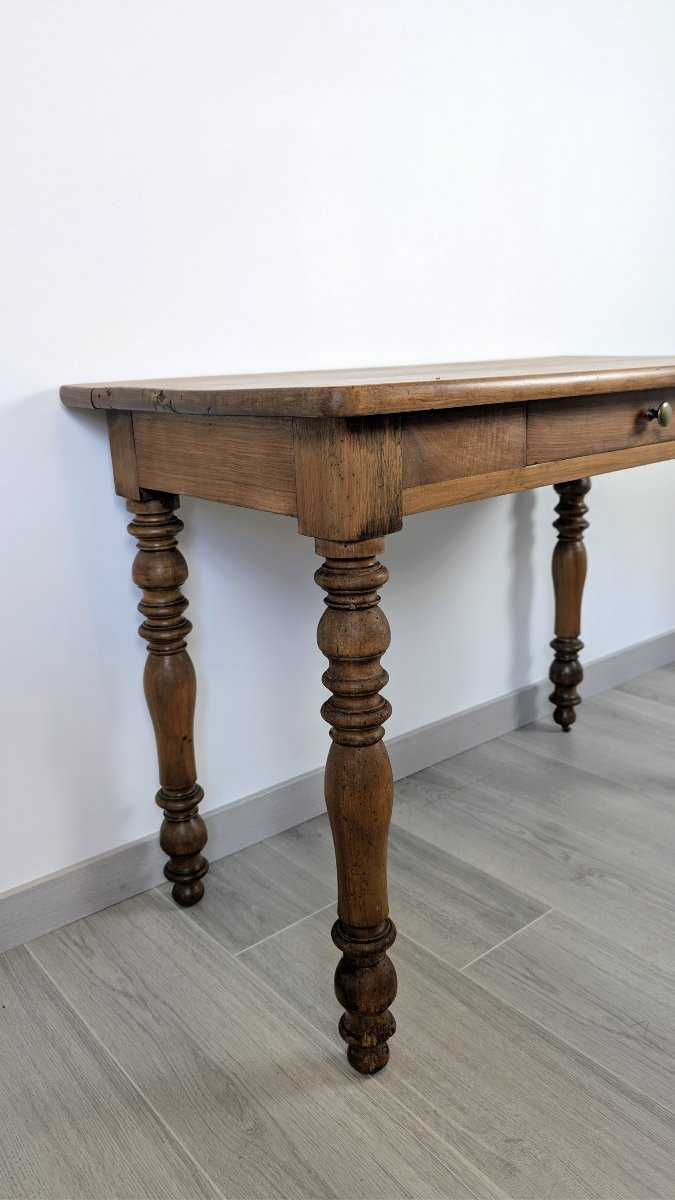 Napoleon III Style Writing Table In Solid Oak, 19th Century-photo-2