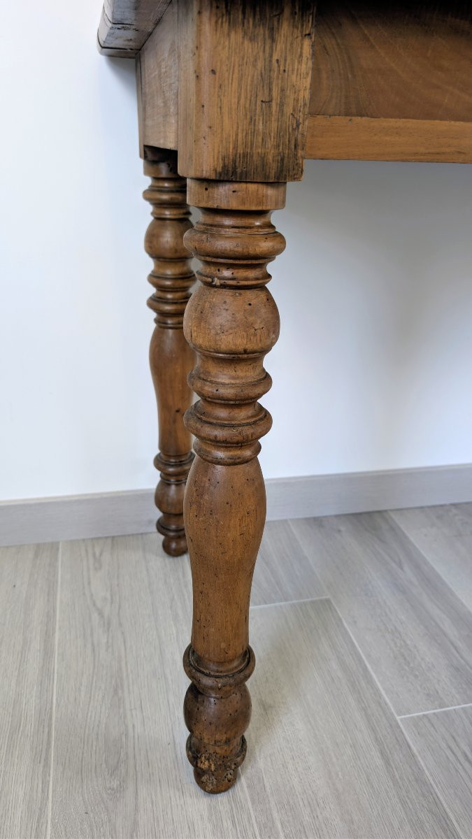 Napoleon III Style Writing Table In Solid Oak, 19th Century-photo-4