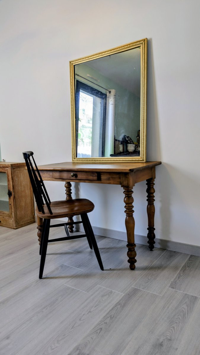 Napoleon III Style Writing Table In Solid Oak, 19th Century-photo-6