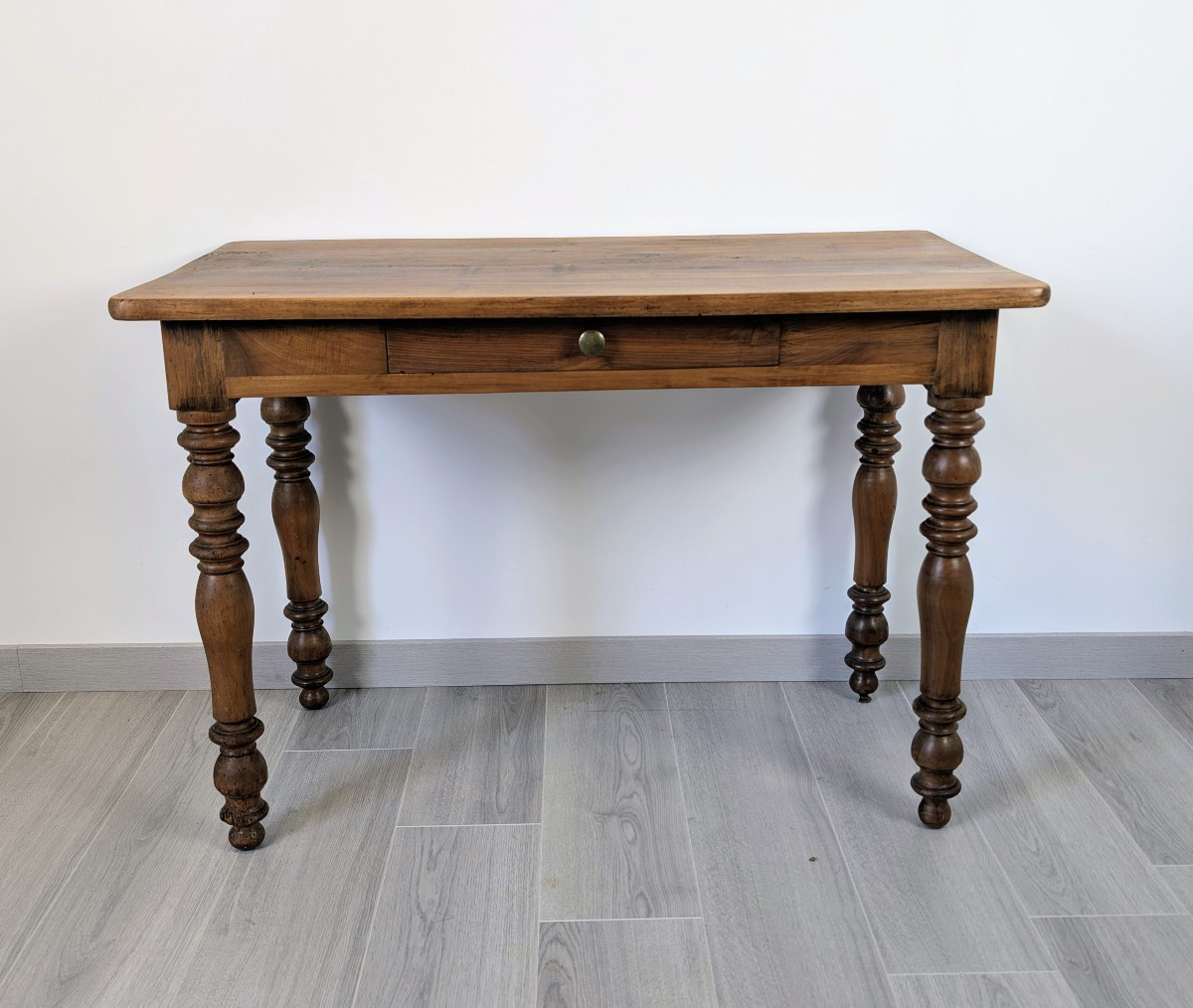 Napoleon III Style Writing Table In Solid Oak, 19th Century