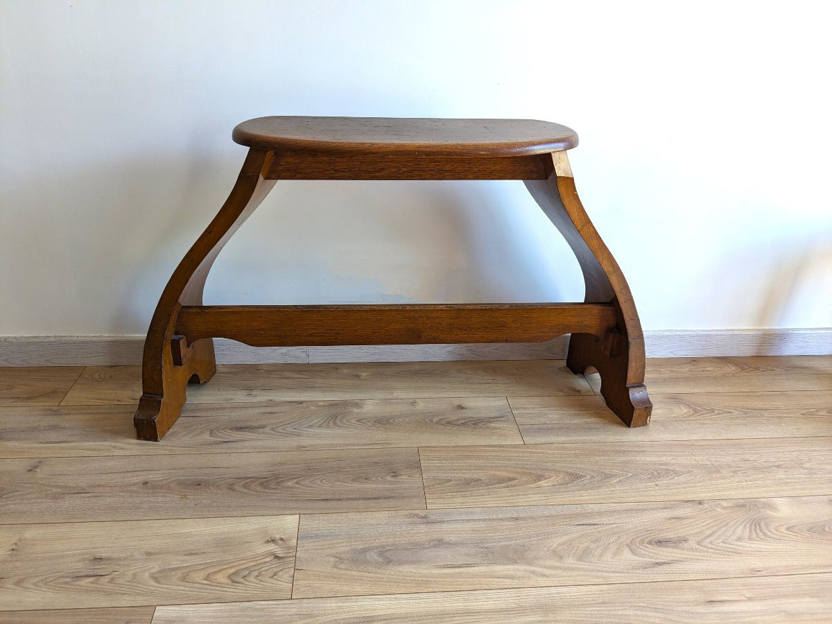 Banc d’orgue en chêne massif, époque Art nouveau-photo-2