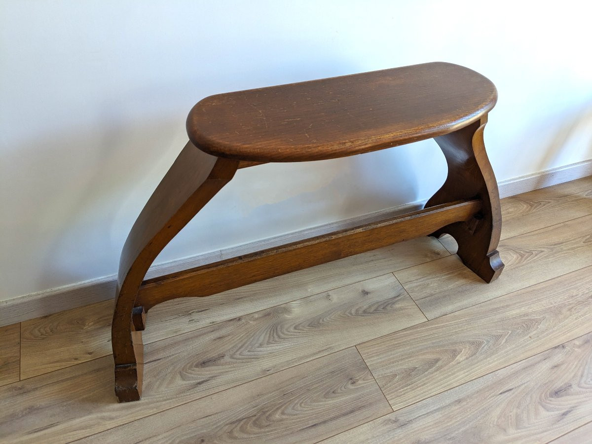 Banc d’orgue en chêne massif, époque Art nouveau-photo-3