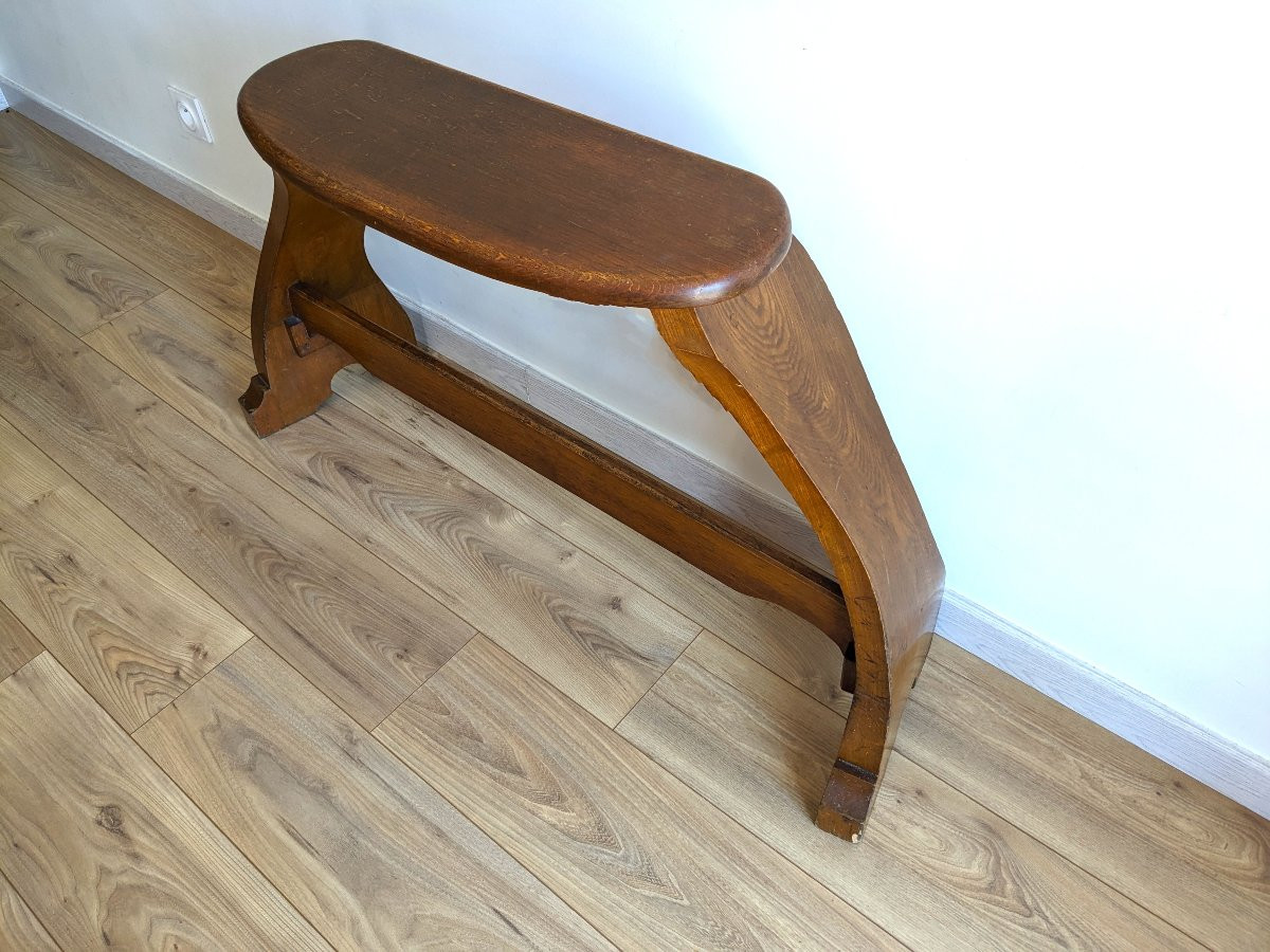 Banc d’orgue en chêne massif, époque Art nouveau-photo-4